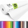 GUTAG 36" x 1200" (100') Kraft Paper Roll for Craft Bulletin Board Paper Art Table Covering Crafting Gift Wrapping Bouquet Packing Parcel 70GSM 50LB (White, 36x1200)