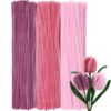 GUWINA 300Pcs Pastel Pipe Cleaners 12" Long 6mm Thick (Soft Pink)