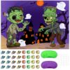 GXGGUS Pin The Tail Game Pin The Eyeball on The Zombies , Two Blindfold Zombies on The Game Poster Halloween Classroom Stickers Games ,Halloween Zombie Party Games
