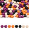 Gythara 16MM 120 pcs Halloween Boo Round Wooden Beads for DIY Jewelry