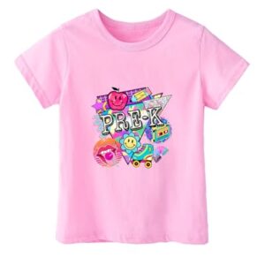 Habudda First Day of Preschool Shirt Pre K Shirts for Girls Boys Toddler Kids 2T 3T 4T Prek Cotton Tee 1st Day of Preschool Gift