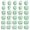 HAHALUK Pencil Toppers Number Labels, Reusable Durable (Green,Number 1-30)