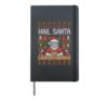 Hail Santa Ugly Christmas Sweater Evil Workshop Hardcover Journal, Black