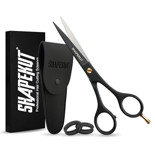 Hair Cutting Scissors 6.5 Inch, Professional Hair Shears, Haircut Scissors for Barber Salon – High Carbon Stainless Steel Blades - Ergonomic for Men, Women & All Ages (Black, 6.5 inches)