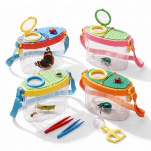Halloscume 4 Set Kid Bug Catcher Kit, Insect Viewer with Magnifying Lid