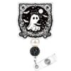 Halloween Badge Reel for Nursing Cute Ghost Retractable ID Holder with Clip