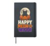 Halloween Black Cat Lover Happy Meow-O-Ween Full Moon Hardcover Journal, Black