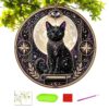 Halloween Black Cat Moon Pearl Art Hanging Ornament Kit,30x30cm