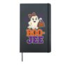Halloween Boo Jee Cute Ghost Leopard Bow Handbag Bougie Hardcover Journal, Black