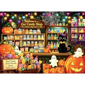 Halloween Candy Shop Jigsaw Puzzle for Adults 500 Pieces,Jigsaw Puzzle