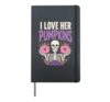Halloween Couples I Love Her Pumpkins Funny Skeleton Hands Hardcover Journal, Black