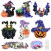 Halloween Crafts for Kids 12 Pack DIY Halloween Poke in Craft Kits Make You Own Poke in Arts with Pumpkin Bat for Boys Girls Fall Thanksgiving Dia de los Muertos Decor Activities Games Party Supplies