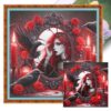 Halloween Cross Stitch Needlework Kit 11CT Stamped Cotton(Rouge Lady in