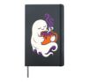 Halloween Cute Ghost Coffee Lover Cup Spooky Season Hardcover Journal, Black