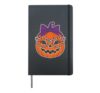 Halloween Cute Pumpkin Leopard Glasses Girls Fall Hardcover Journal, Black
