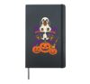 Halloween Dachshund Dog Witch Hat Ghost Pumpkin Trio Hardcover Journal, Black