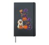 Halloween Dachshund Dog Witch Hat Ghost Pumpkin Trio Hardcover Journal, Black