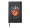 Halloween Evil Jack O Lantern Carved Pumpkin Full Moon Bold Hardcover Journal, Black