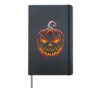 Halloween Evil Jack O Lantern Carved Pumpkin Full Moon Bold Hardcover Journal, Black