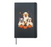 Halloween French Bulldog Ghost Costume Dog Lover Retro Hardcover Journal, Black