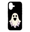 Halloween Ghost Flames Oval Badge Line Art Spooky Season Case for iPhone 17