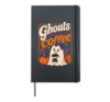 Halloween Ghost Ghouls Love Coffee Vintage Women Halloween Hardcover Journal, Black