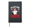 Halloween Ghost Just Here For The Boos Funny Halloween Hardcover Journal, Black