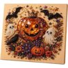 Halloween Ghost Pearl Art DIY Kit, Spooky Diamond Art Painting (Black A)