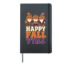 Halloween Gnome Happy Fall Y'all Pumpkin Hat Autumn Hardcover Journal, Black