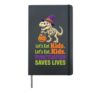 Halloween Grammar Punctuation Saves Lives T Rex Skeleton Hardcover Journal, Black