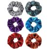Halloween Hair Scrunchies, Spider Web & Spiders Pattern Hair Ties 6 Pcs