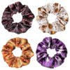 Halloween Hair Scrunchies, Spooky Vampire Lips Ghost Pumpkin Hair Ties 4Pcs