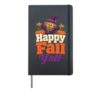 Halloween Happy Fall Y'all Scarecrow Witch Hat Pumpkin Hardcover Journal, Black