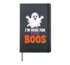 Halloween I'm Here For The Boos Funny Ghost Party Pun Hardcover Journal, Black