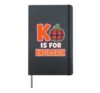 Halloween Kindergarten K Is For Plaid Pumpkin School Hardcover Journal, Black