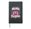Halloween Mama Pumpkin Cute Pink Mom Fall Autumn Leaves Hardcover Journal, Black