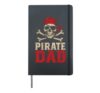 Halloween Pirate Dad Skull Eyepatch Costume Vintage Hardcover Journal, Black