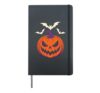 Halloween Pumpkin Bats Full Moon Vampire Fangs Spooky Night Hardcover Journal, Black
