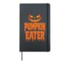Halloween Pumpkin Eater Scary Jack O Lantern Drip Art Hardcover Journal, Black