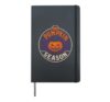 Halloween Pumpkin Season Vintage Badge Jack O Lantern Hardcover Journal, Black