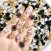 Halloween Spider Nail Charms, 30Pcs 3D Resin Spider Nail Art Charms Glitter Gold Silver Black Spider Nail Rhinestones Decorations Halloween Nail Accessories for Women Girls DIY Manicure Supplies