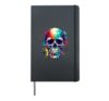 Halloween Splash Art Skull Spooky Skulls Hardcover Journal, Black