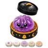 Halloween Spooky Pumpkin Stress Ball Squeeze Toy for Adults, Slow Rise Glitter DumplingSpooky Ghost Decorations, Halloween Cute Pumpkin Squeeze Fidget Toy for Stress Anxiety Relief(Purple)