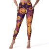 Halloweens Pumpkin Print Women's High Waist Yoga Leggings with Pockets Workout Athletic Pants Small