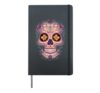 Halloween Sugar Skull Dia De Los Muertos Calavera Hardcover Journal, Black