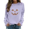 Halloween Sweatshirts for Women Cute Graphic Long Sleeve Soft Pullover Tops