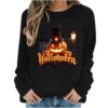 Halloween Sweatshirt Women Vintage Witch Ghost Fleece Sweaters