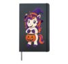 Halloween Unicorn Witch Hat Cute Pumpkin Girls Costume Hardcover Journal, Black