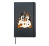 Halloween Vintage Ghosts Loves Cat Pumpkin Funny Halloween Hardcover Journal, Black