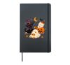 Halloween Vintage Kawaii Cats Spooky Cottagecore Halloween Hardcover Journal, Black